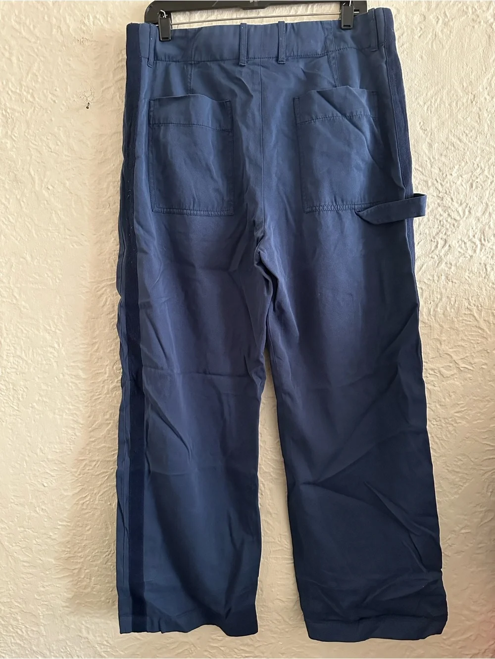 Zara Blue Wide Leg Side Stripe Carpenter Trousers Pants XL